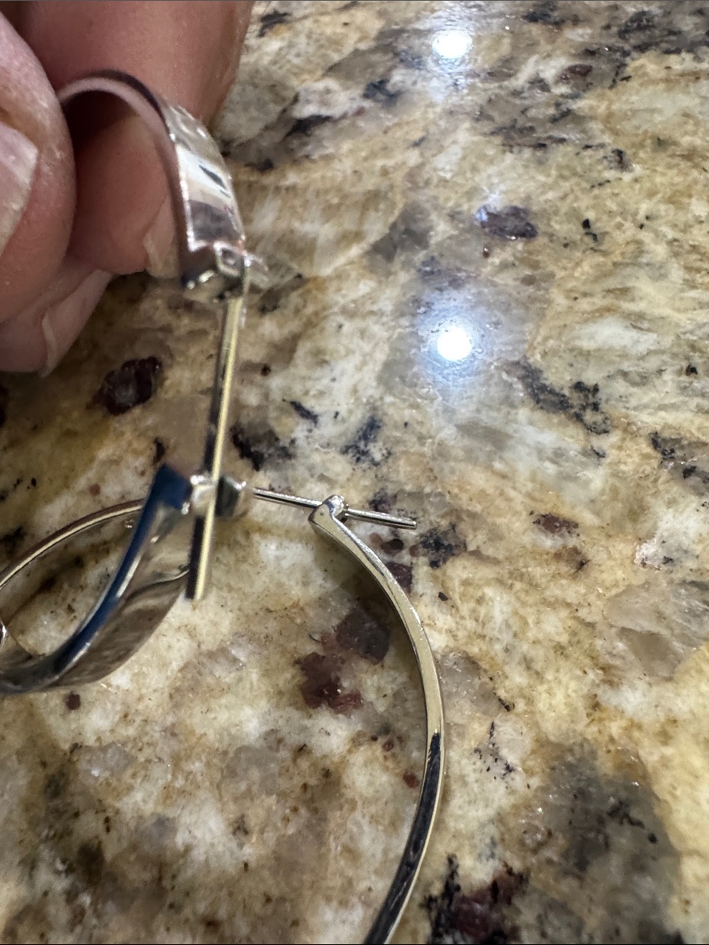 Coach Silver-Tone Engraved Hoop Earrings - Picture 3 of 5